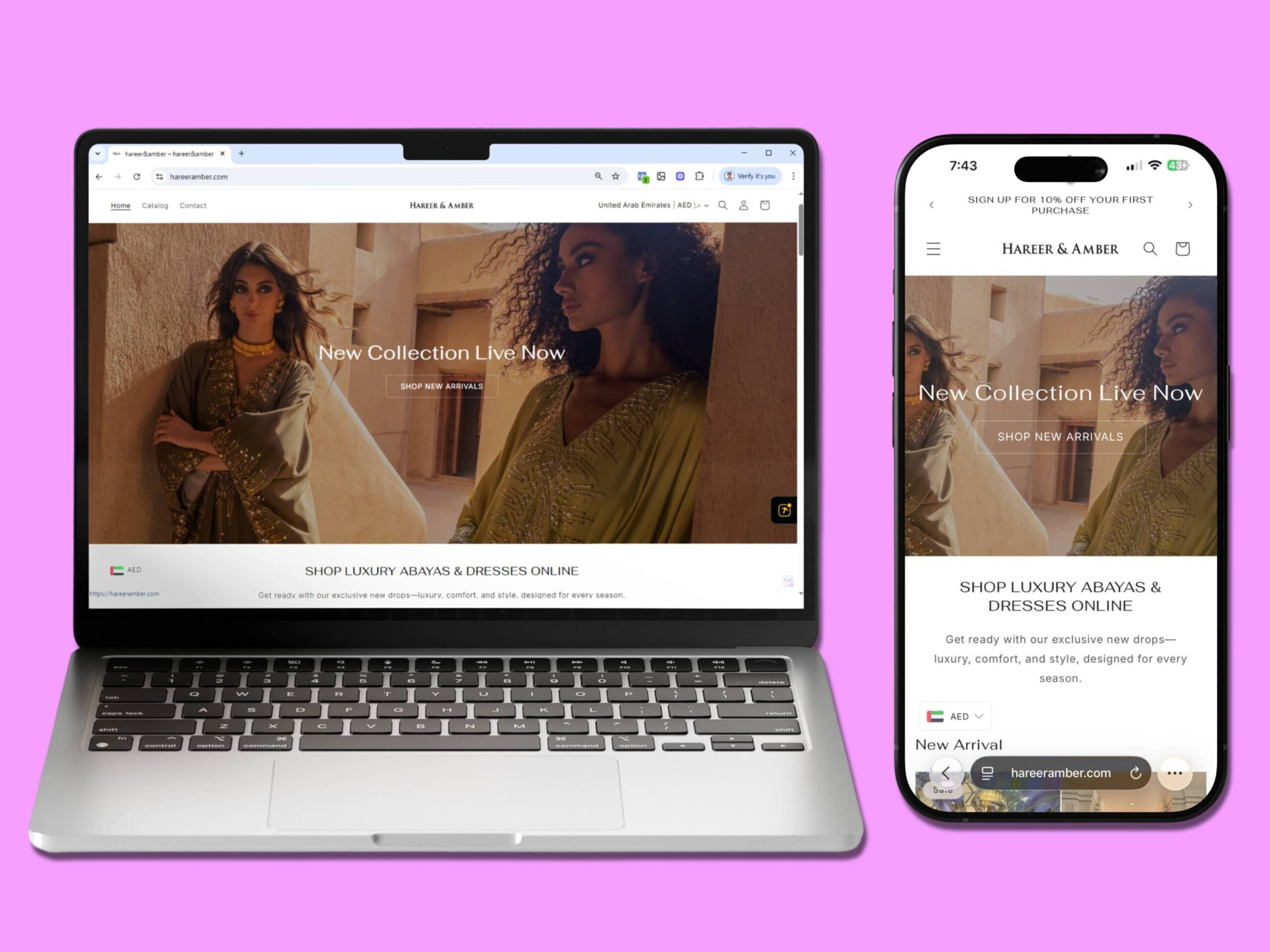 ecommerce development mockup